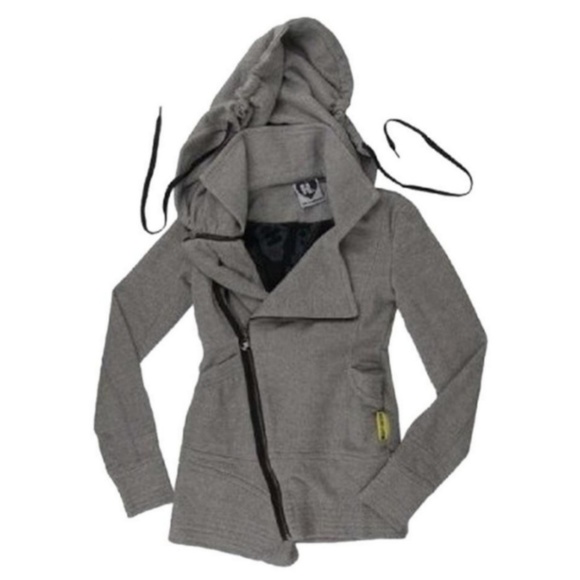 Harajuku Lovers Sweaters - Harajuku lovers grey zip up hooded sweater xsmall